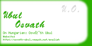 ubul osvath business card